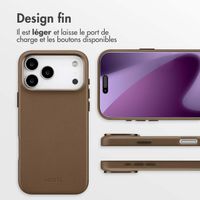 Accezz Coque arrière en cuir avec MagSafe Apple iPhone 17 Pro Max - Marron café