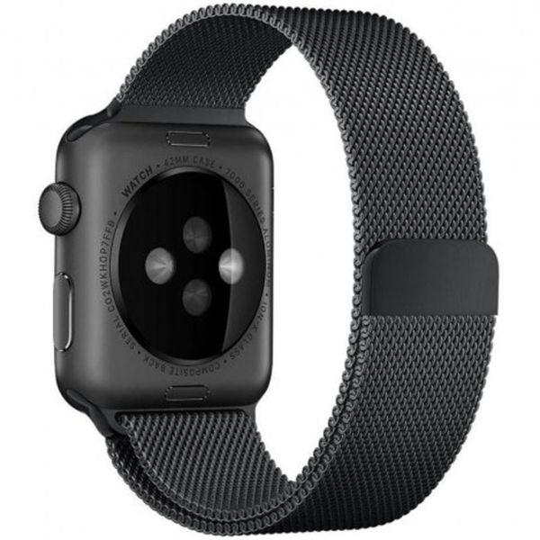 WiWu Bracelet milanais Apple Watch Series 1 t/m 9 / SE (38/40/41 mm) | Series 10 / 11 (42 mm) - Noir