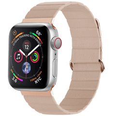 imoshion Bracelet en cuir magnétique Apple Watch Series 1 t/m 9 / SE (38/40/41 mm) | Series 10 / 11 (42 mm) - Beige