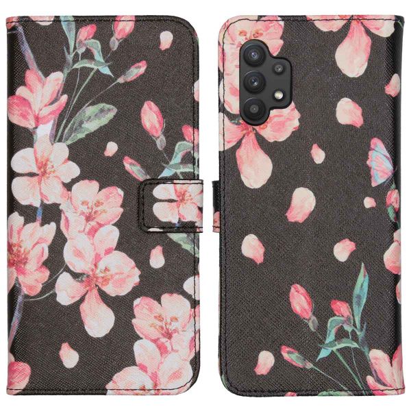 imoshion Design Softcase Bookcase Samsung Galaxy A32 (5G) - Blossom Watercolor Black