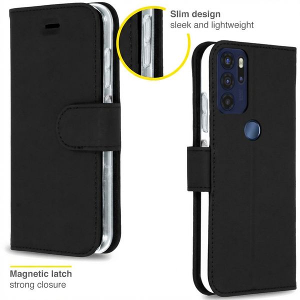 Accezz Étui de télephone Wallet Motorola Moto G60 - Noir