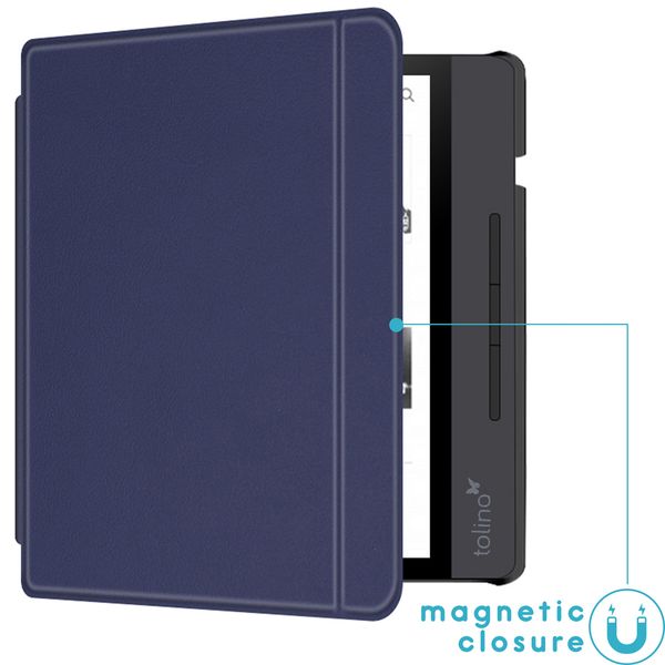 imoshion Étui de liseuse portefeuille Slim Hard Tolino Vision 5 - Bleu foncé