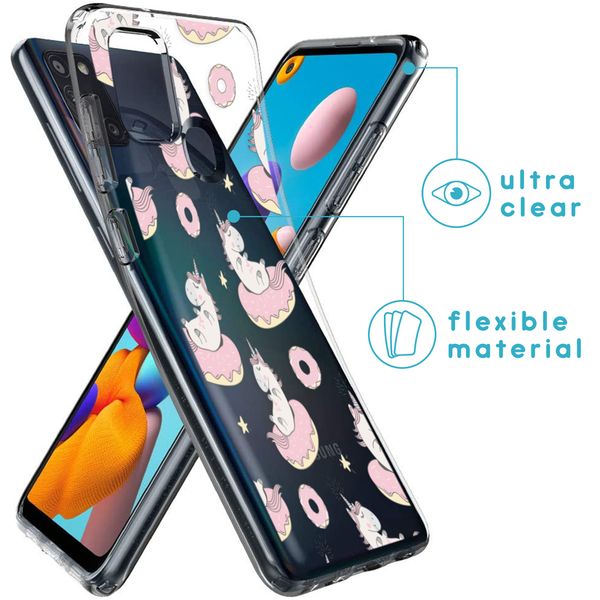 imoshion Coque Design Samsung Galaxy A21s - Unicorn - Rose