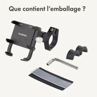imoshion Support de téléphone Aluminium pour vélo - Rotatif à 360° - Léger - Universel - Noir