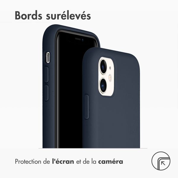 Accezz Coque Liquid Silicone Apple iPhone 11 - Bleu foncé