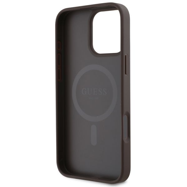 Guess Coque 4G Metal Logo MagSafe Apple iPhone 16 Pro Max - Marron