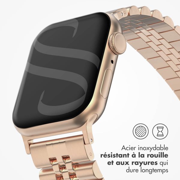 Selencia Bracelet Metallique Jubilee Apple Watch Series 1 t/m 9 / SE (38/40/41 mm) | Series 10 / 11 (42 mm) - Rose Doré