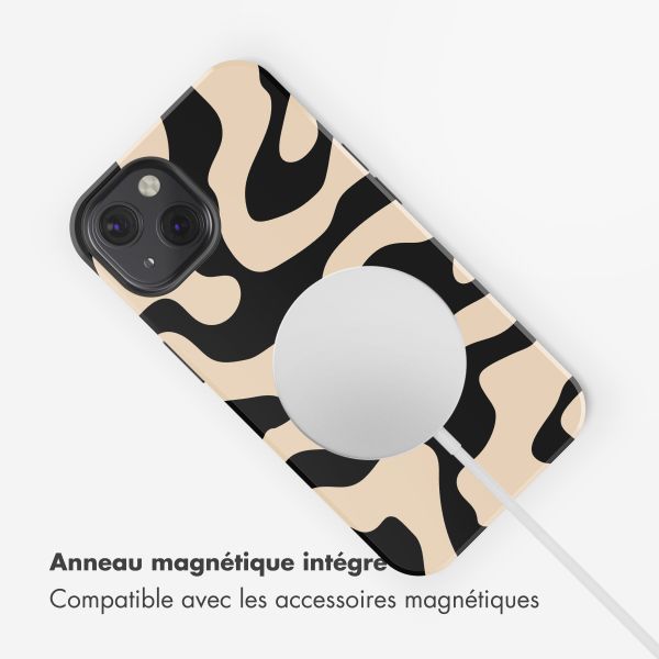 Selencia Coque arrière Vivid avec MagSafe Apple iPhone 13 - Art Wave Black
