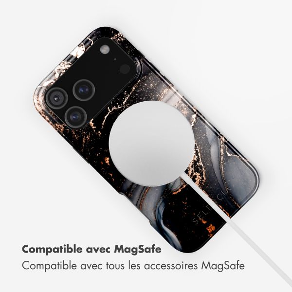 Selencia Coque arrière Vivid avec MagSafe Apple iPhone 17 Pro Max - Chic Marble Black
