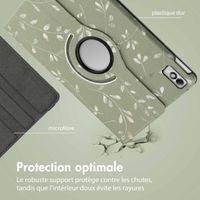 imoshion Coque tablette Design rotatif à 360° Lenovo Tab M10 5G - Green Flowers