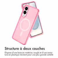 imoshion Coque Pailletée avec MagSafe Samsung Galaxy S25 Edge - Rose