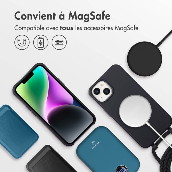 imoshion Coque arrière Color avec cordon amovible et MagSafe Apple iPhone 14 - Noir