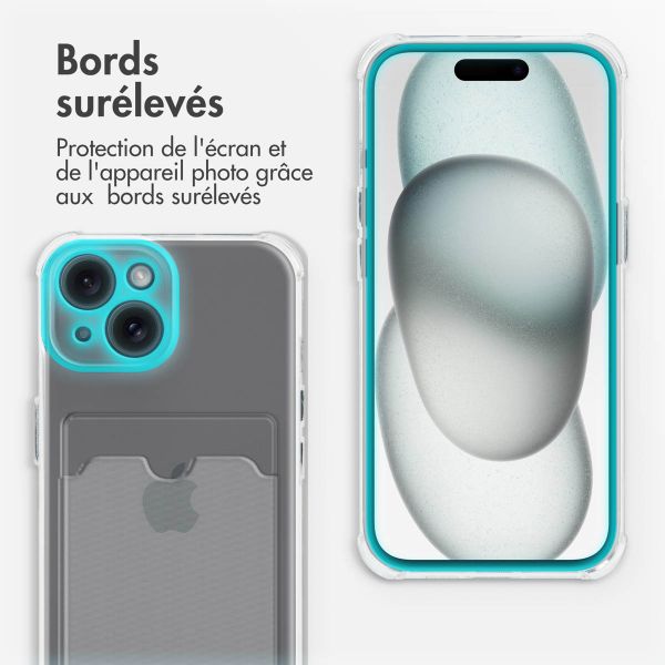 imoshion Coque silicone avec support de passe iPhone 15 - Transparent