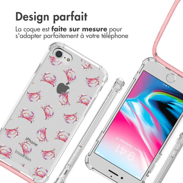 imoshion Coque Design avec cordon Apple iPhone SE (2022 / 2020) / 8 / 7 - Crab Watercolor