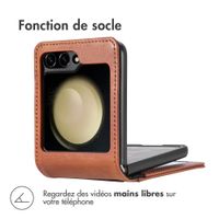 imoshion Étui de télephone portefeuille Luxe Samsung Galaxy Z Flip 6 - Marron