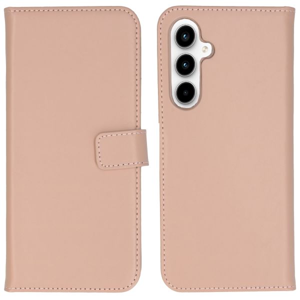 Selencia Étui de téléphone portefeuille en cuir véritable Samsung Galaxy A35 - Dusty Pink