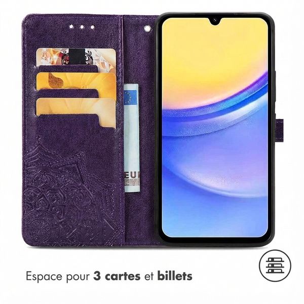 imoshion Etui de télephone Mandala Samsung Galaxy A15 (5G/4G) - Violet