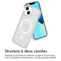 imoshion Coque Pailletée avec MagSafe Apple iPhone 14 - Paillettes Transparent