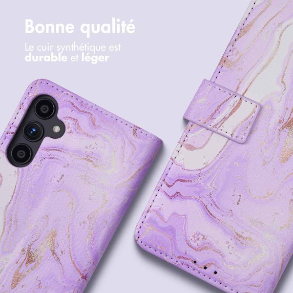 imoshion ﻿Étui de téléphone portefeuille Design Samsung Galaxy A34 (5G) - Purple Marble