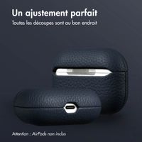 Accezz Coque en Cuir véritable Apple AirPods Pro - Bleu foncé