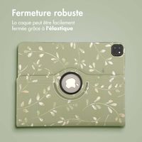 imoshion Coque tablette Design rotatif à 360° Apple iPad Air 13 pouces (2025) M3 / (2024) M2 - Green Flowers