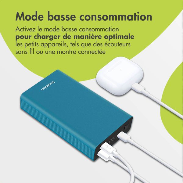 imoshion Ultra Series Aluminium | Batterie externe 20.000 mAh - Charge rapide jusqu'à 33 watts - Petrol Green