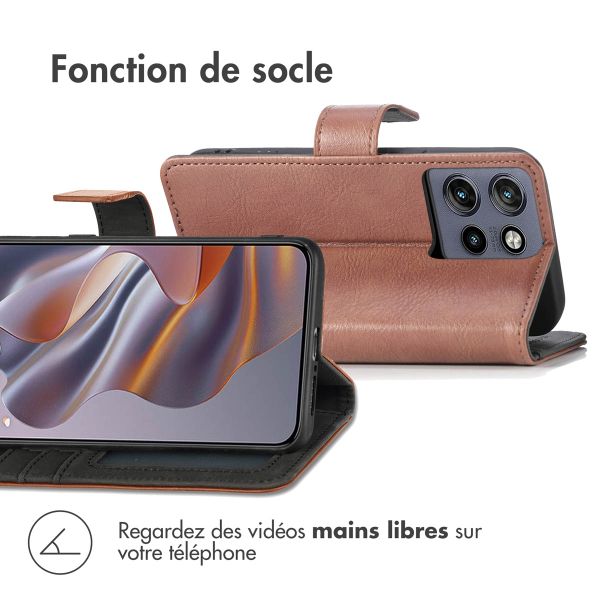 imoshion Étui de téléphone portefeuille Luxe Motorola ThinkPhone 25 / Motorola Edge 50 Neo - Brun