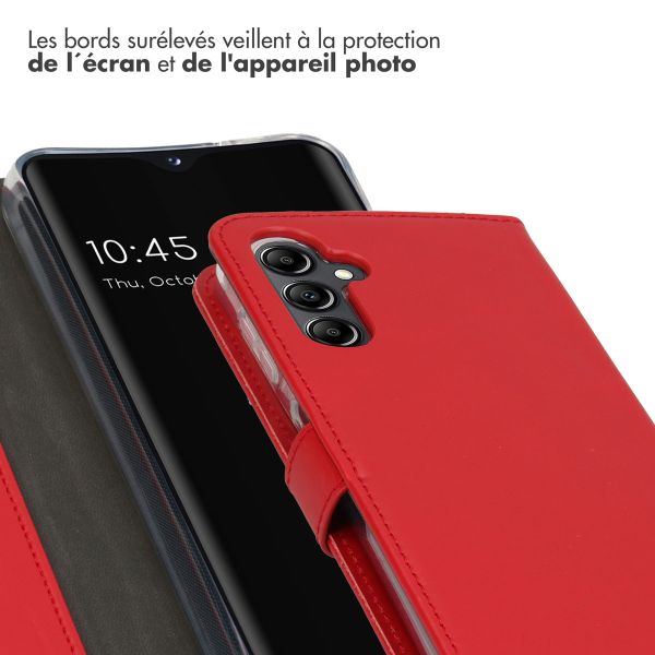 Selencia Étui portefeuille en cuir véritable Samsung Galaxy A14 (5G/4G) - Rouge