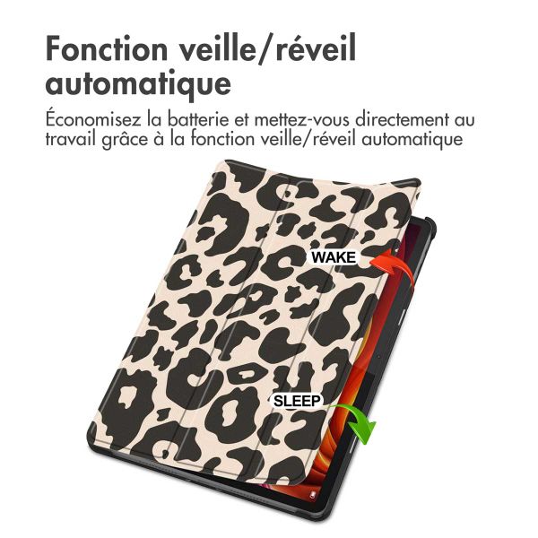 imoshion Coque tablette Design Trifold Lenovo Tab K11 Plus - Leopard