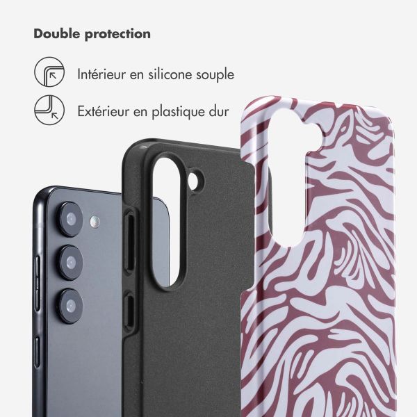 Selencia Coque arrière Vivid Samsung Galaxy S23 - Trippy Swirl Dark Rose