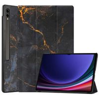 imoshion Coque tablette Design Trifold Samsung Galaxy Tab S10 Ultra / Tab S9 Ultra - Black Marble