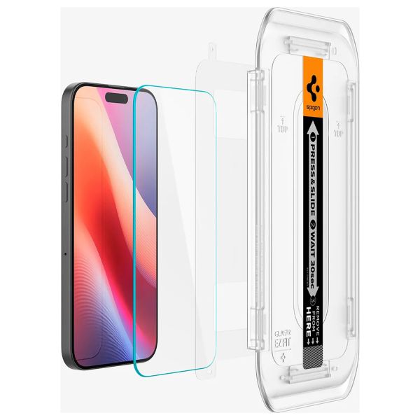 Spigen Protection d'écran en verre trempé GLAStR Fit + Applicator iPhone 16 Pro