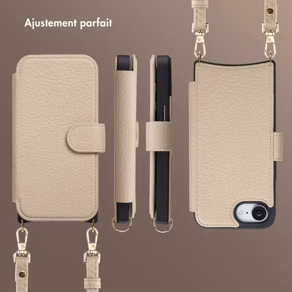 Selencia Étui Riva avec MagSafe et cordon de téléphone Apple iPhone 16e - Beige