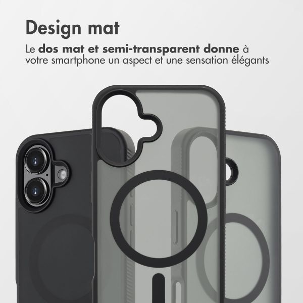 Accezz Coque Givrée Robuste avec MagSafe Apple iPhone 16 - Noir