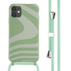 imoshion Coque design en silicone avec cordon iPhone 11 - Retro Green