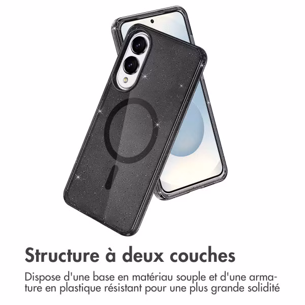 imoshion Coque Pailletée avec MagSafe Samsung Galaxy S25 Edge - Noir