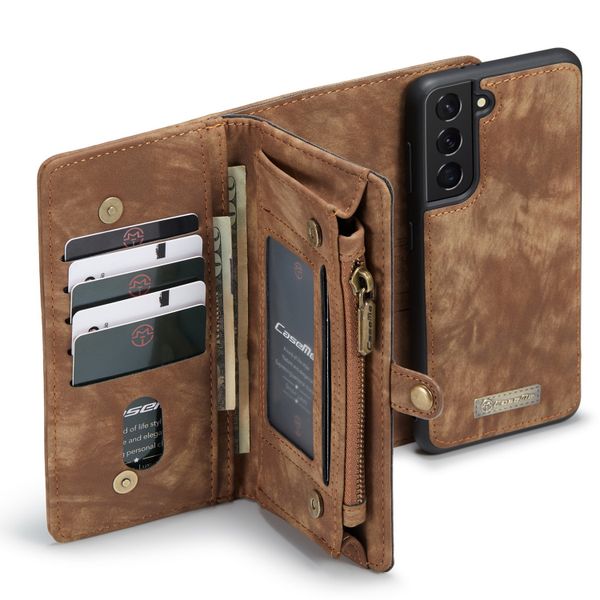 CaseMe Etui de téléphone de luxe en cuir 2 en 1 Samsung Galaxy S21