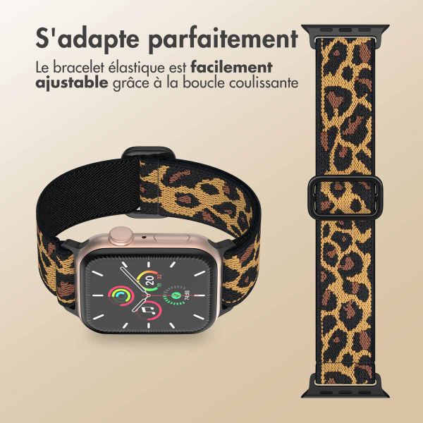 imoshion Bracelet en nylon élastique Apple Watch Series 1 à 10 / SE / Ultra (2) (44/45/46/49 mm) - Léopard