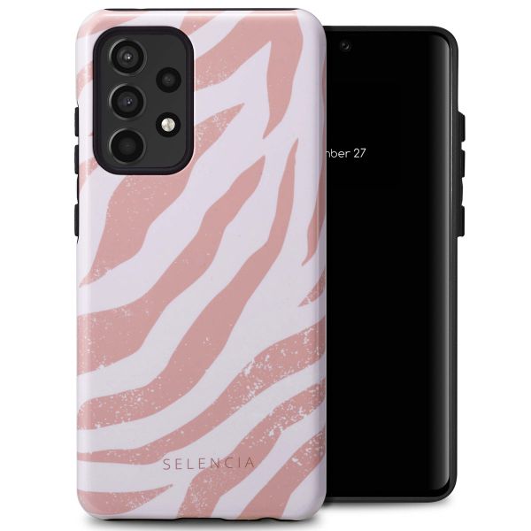 Selencia Coque arrière Vivid Tough Samsung Galaxy A52(s) (5G/4G) - Colorful Zebra Old Pink