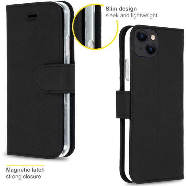 Accezz Étui de téléphone portefeuille Wallet Apple iPhone 13 - Noir