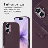 Accezz Étui de télephone portefeuille en cuir 2-en-1 avec MagSafe Apple iPhone 17 - Heath Purple