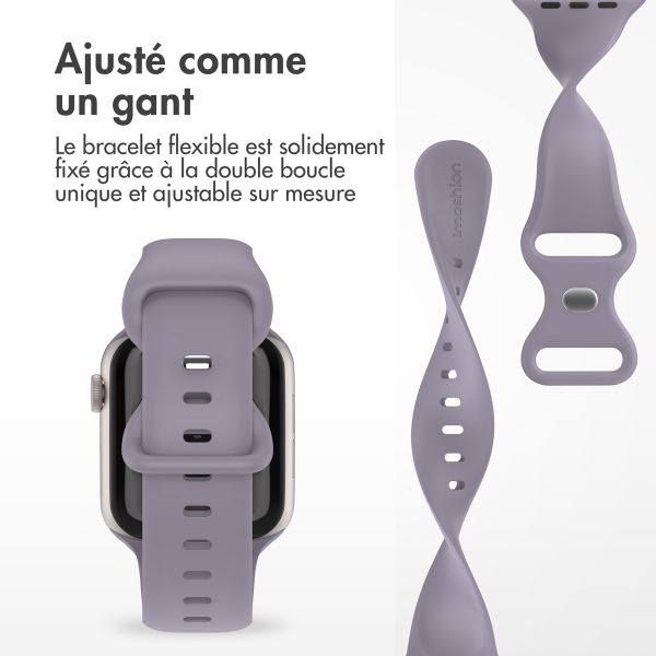 imoshion Bracelet en silicone⁺ Apple Watch Series 1 t/m 9 / SE (38/40/41 mm) | Series 10 / 11 (42 mm) - Taille S/M - Lavender