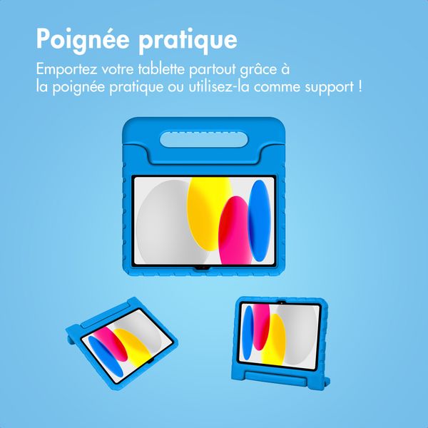 imoshion Coque kidsproof avec poignée Apple iPad 11 (2025) 11 pouces A16 / iPad 10 (2022) 10.9 pouces - Bleu
