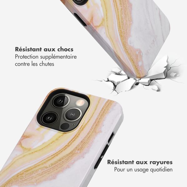 Selencia Coque arrière Vivid Tough iPhone 13 Pro - Chic Marble Gold