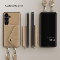 Selencia Coque à cordon avec porte-cartes enveloppe Sera Samsung Galaxy S24 - Beige