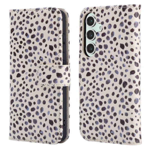 imoshion Étui de téléphone portefeuille Design Samsung Galaxy S25 - Black And White Dots