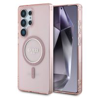 Guess Coque MagSafe IML Glitter Gradient Samsung Galaxy S25 Ultra - Rose