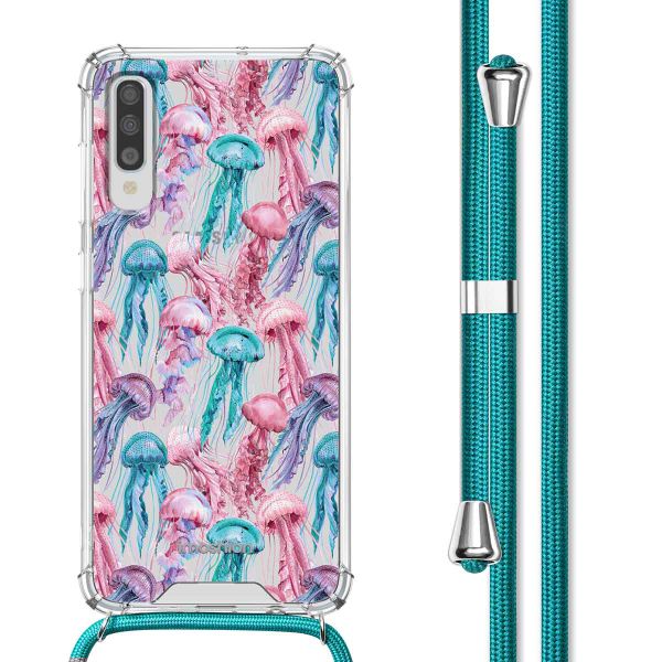 imoshion Coque Design avec cordon Samsung Galaxy A70 - Jellyfish Watercolor