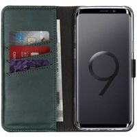 Selencia Étui portefeuille en cuir véritable Samsung Galaxy S9 - Vert