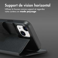 Accezz Étui de télephone portefeuille en cuir 2-en-1 avec MagSafe Apple iPhone 14 - Onyx Black